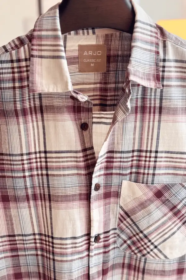 Rust & Mist Muted Grid Shirt