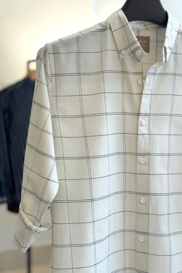 White Draft Chalk Line Shirt