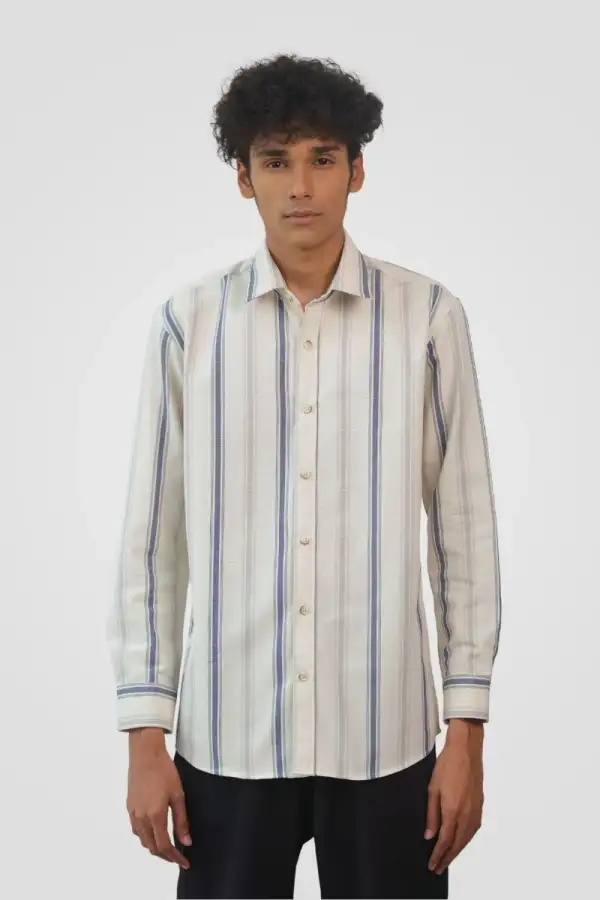 Timberwolf Grey Stripe Classic Fit Shirt