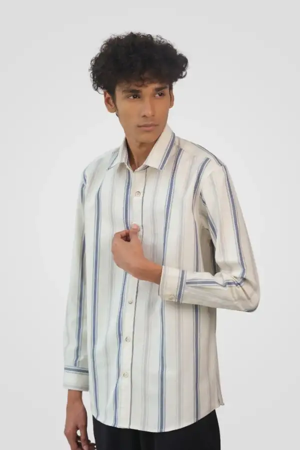 Timberwolf Grey Stripe Classic Fit Shirt