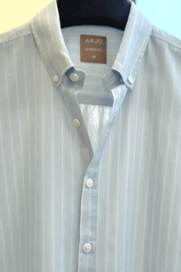 Ice Blue Pencil Stripe Shirt