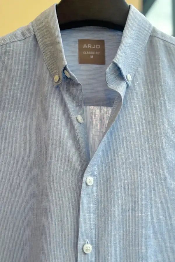 Misty Blue Slate Pinstripe Shirt