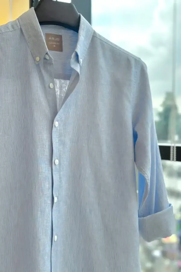 Misty Blue Slate Pinstripe Shirt
