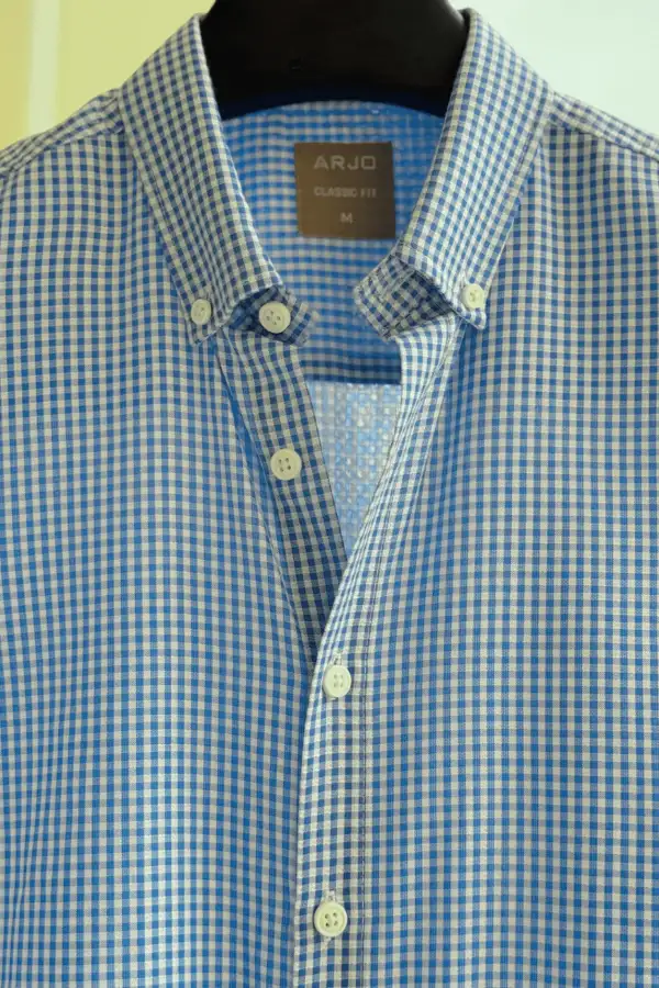 Charm Blue Grid Check Shirt
