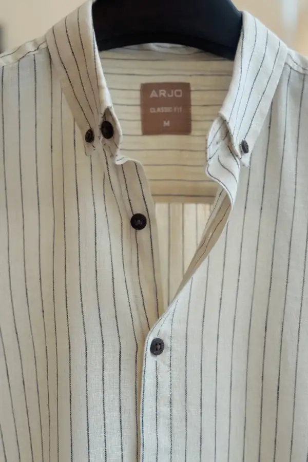 Ivory White Black Stripe Shirt