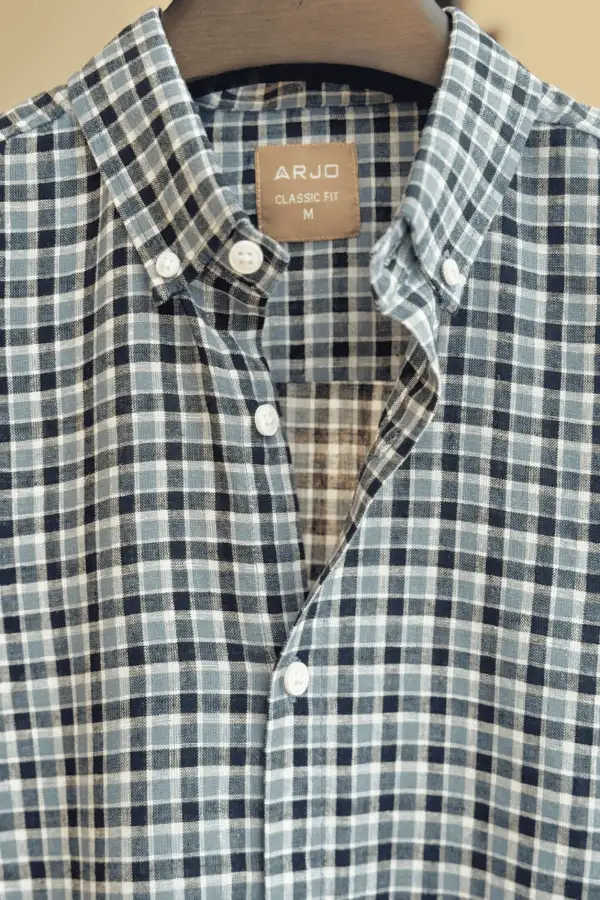 Navy Green Big Check Casual Shirt