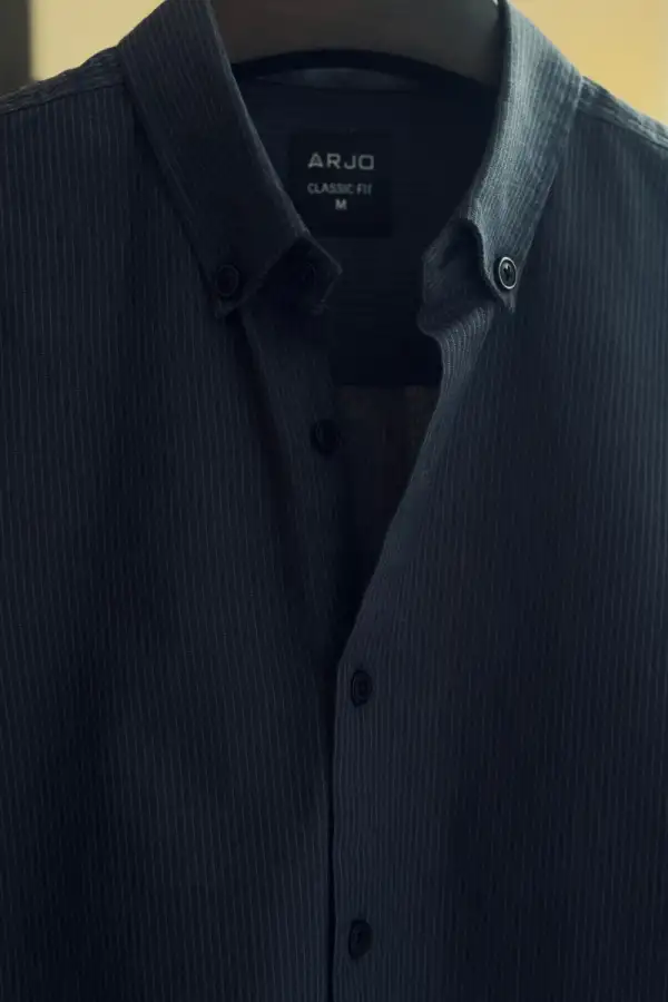 Midnight Navy Micro Stripe Shirt