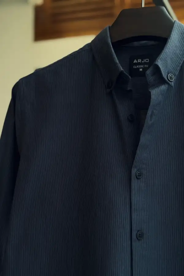 Midnight Navy Micro Stripe Shirt