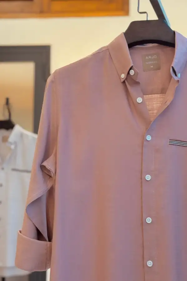 Muted Rose Premium Shirt with Stripe Bon Pocket