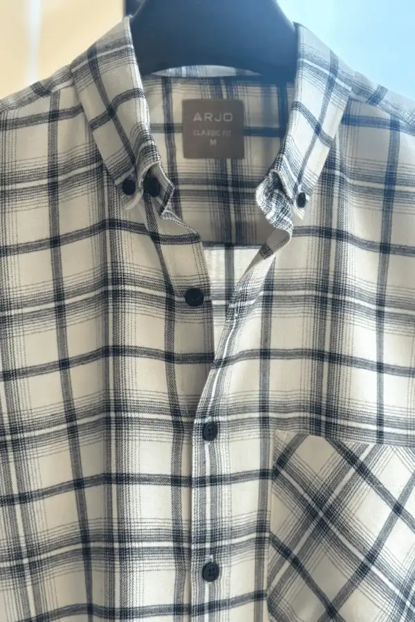 Light Black & Off White Check Shirt