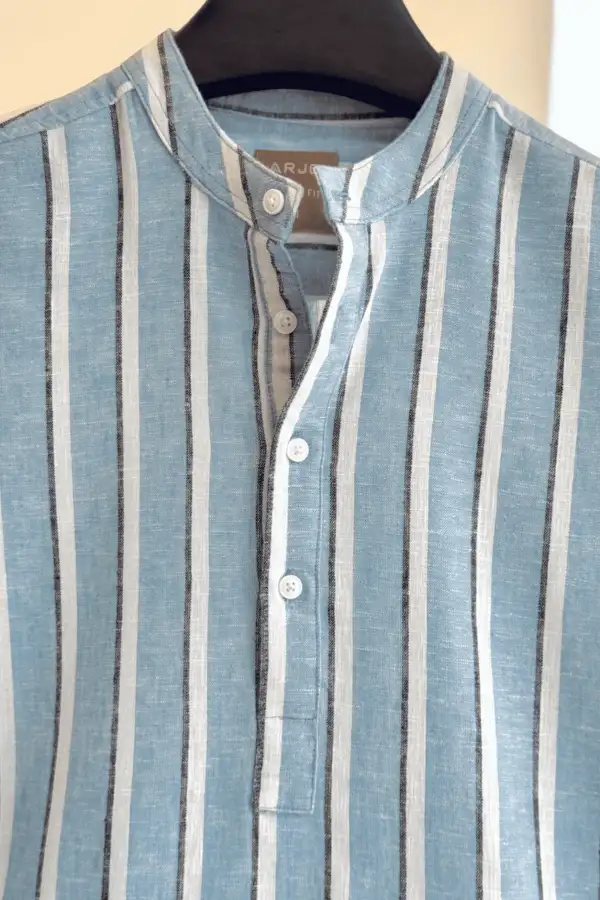 Sky Blue and White Bold Stripe Katua