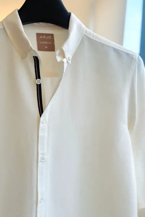 Light Blue & White Vertical Stripe Shirt