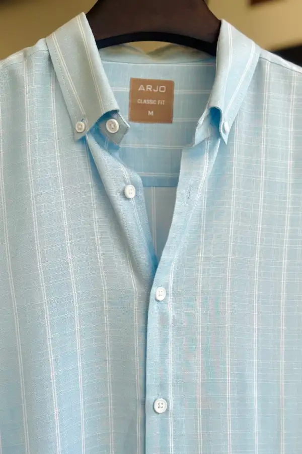 Light Blue With White Stripe Shirt