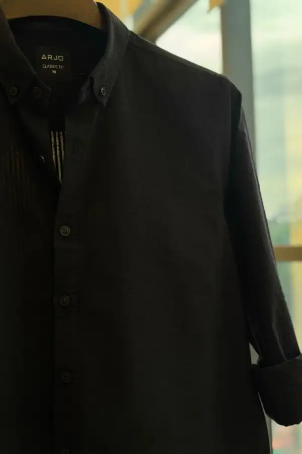 Matte Black Textured  Shirt