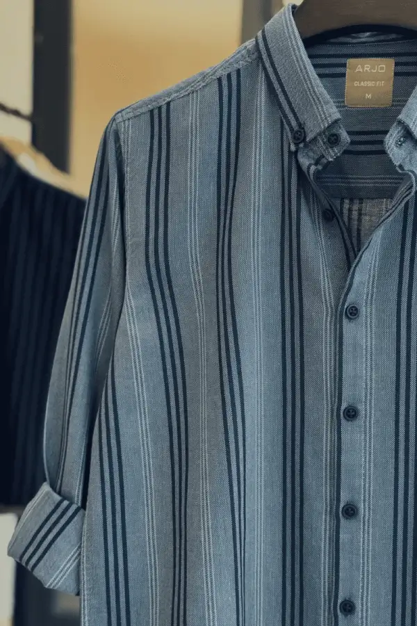 Blue-Grey Multi Stripe Casual Shirt