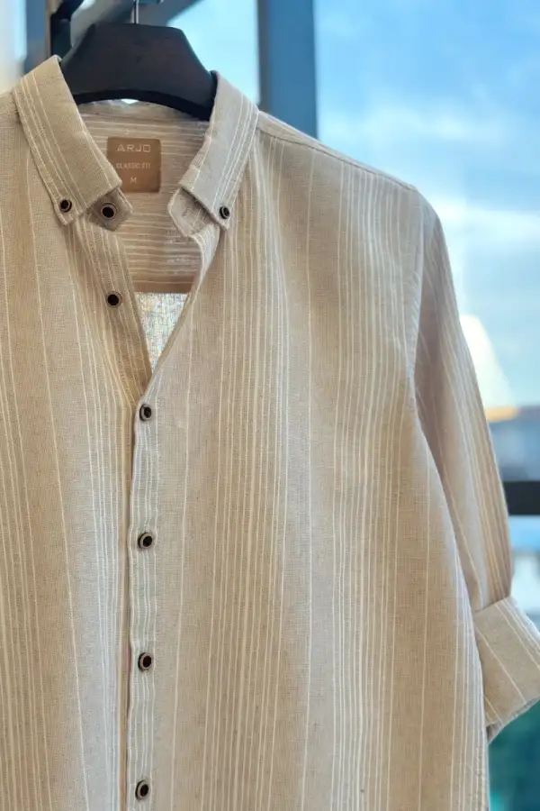 Beige Breeze Striped Shirt