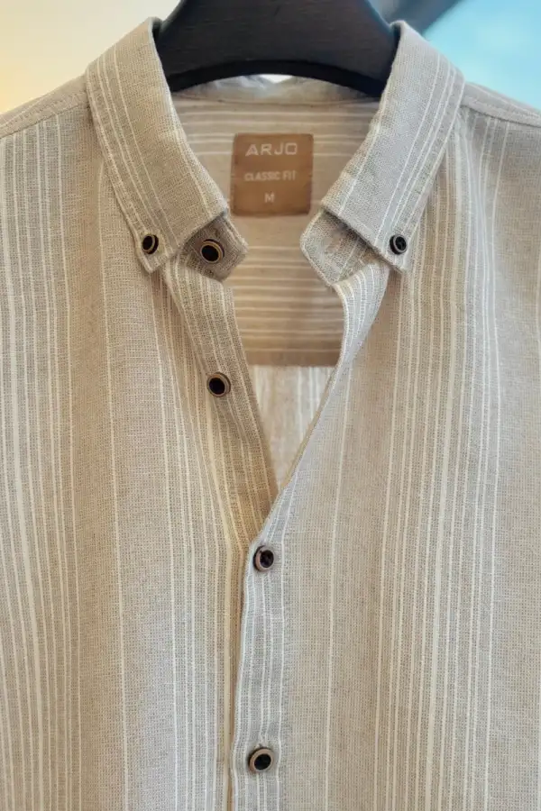 Beige Breeze Striped Shirt