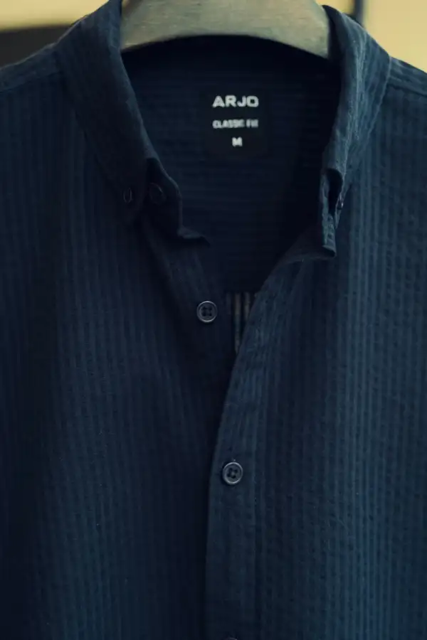 Deep Navy Textured Shirt