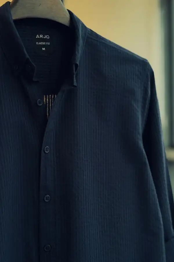 Deep Navy Textured Shirt