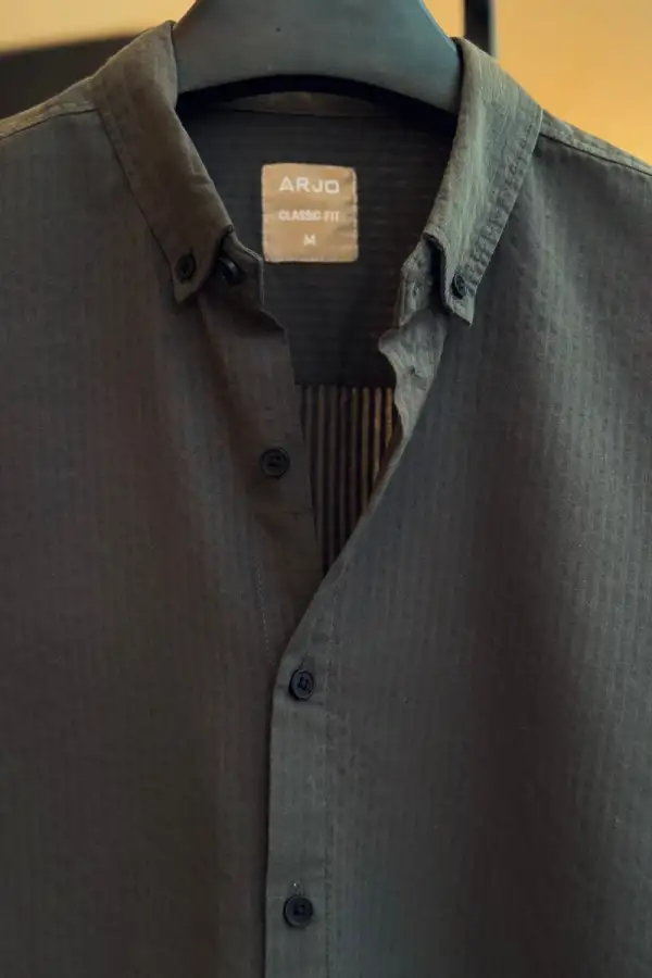 Dark Grayish Olive Texture Shirt