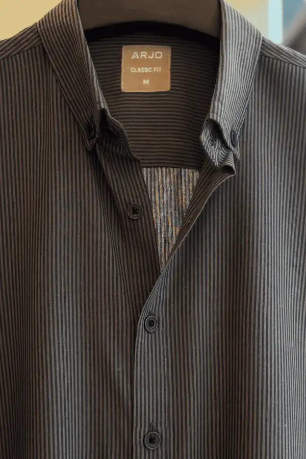 Brownish-Charcoal with Fine Stripes Shirt