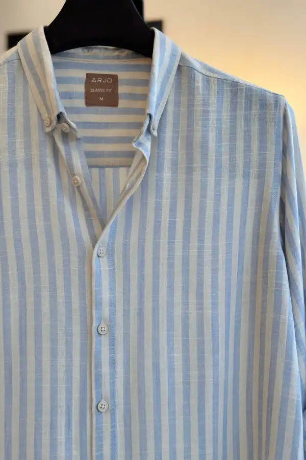 Cloud Blue & Ivory Stripes Shirt