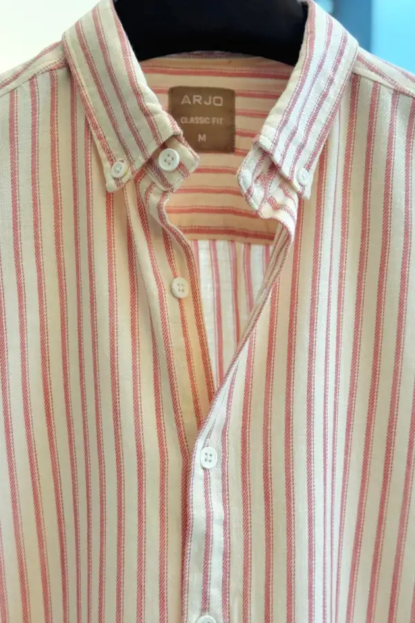 Crimson Beige Striped Shirt