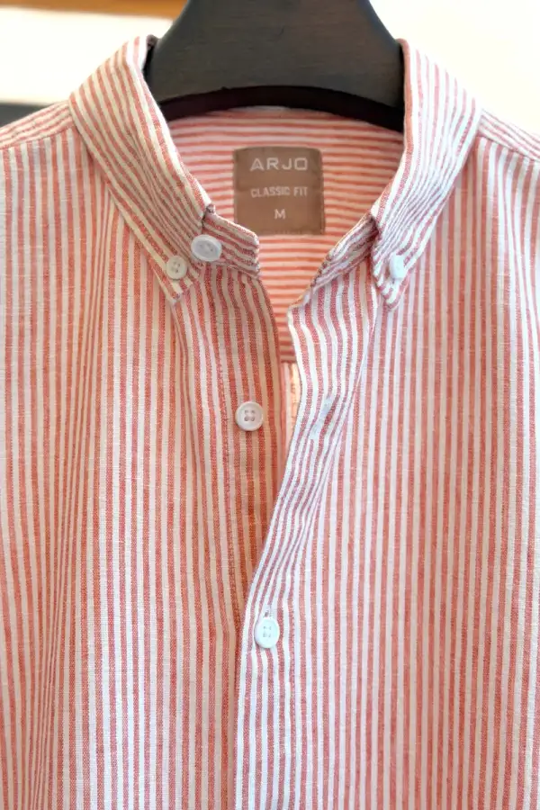 Refreshing Coral Red And White Vertical Stripe