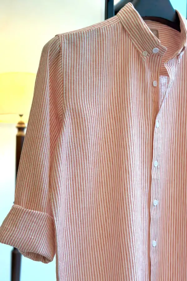Refreshing Coral Red And White Vertical Stripe