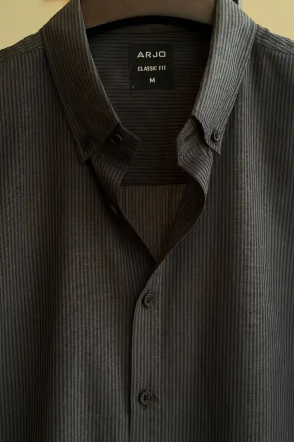 Subtle Charcoal Grey Stripes Shirt