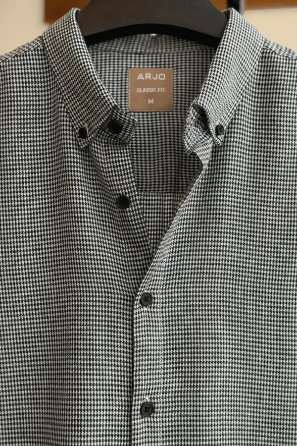 Micro Black-and-white houndstooth check Shirt