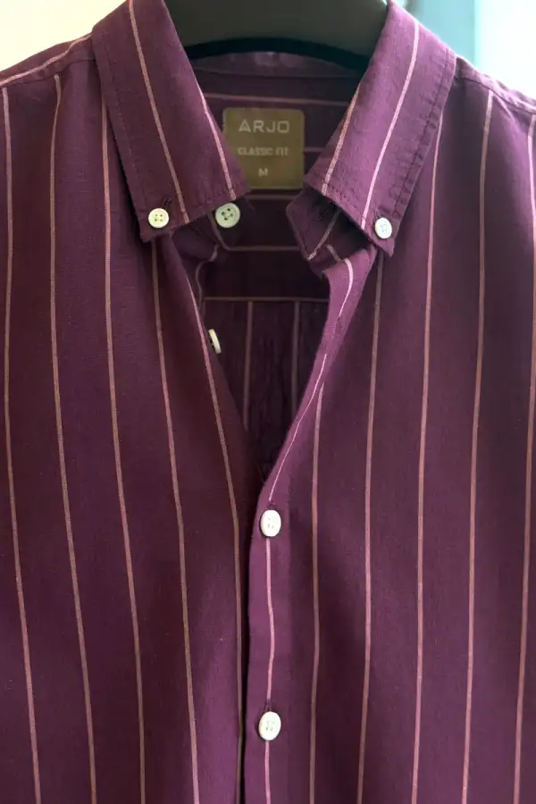 Wine Purple Striped Shirt