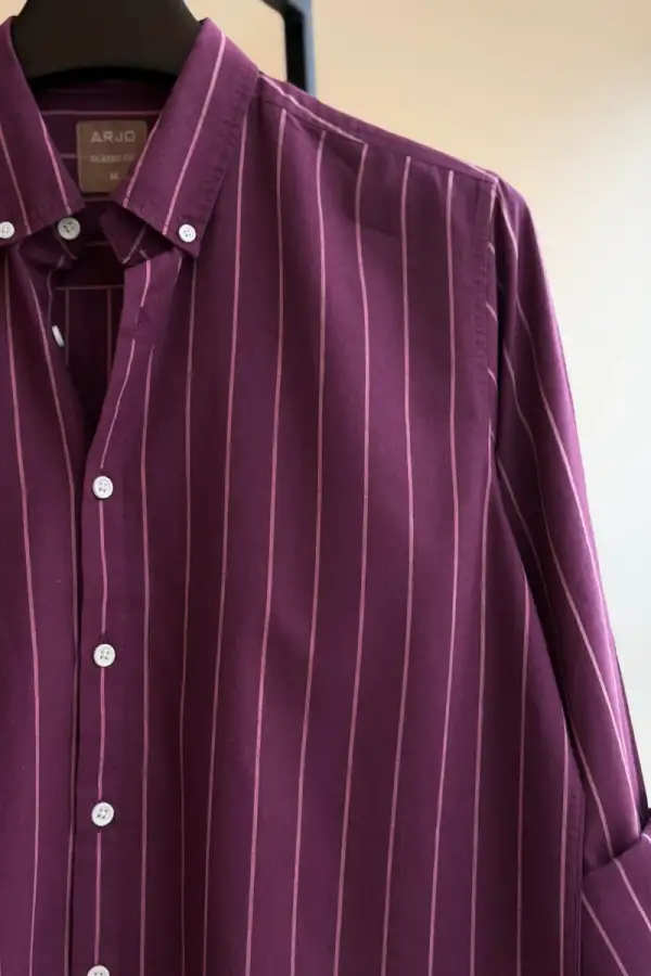 Wine Purple Striped Shirt
