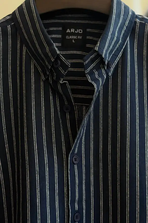 Navy with Off-White Stripes Shirt