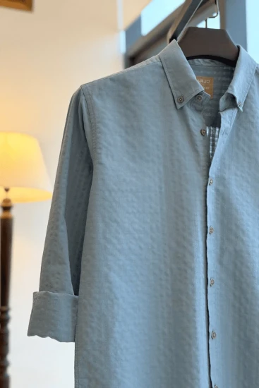Dark Powder Blue Texture Shirt