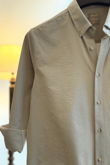Khaki Olive Seersucker Shirt
