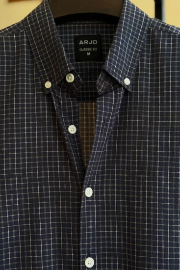 Midnight Blue With Micro Check Shirt