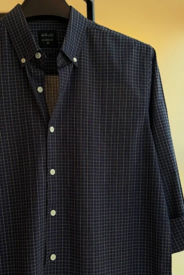 Midnight Blue With Micro Check Shirt