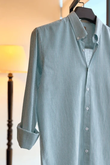 Light Blue And White Vertical Stripes Shirt