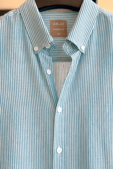 Light Blue And White Vertical Stripes Shirt