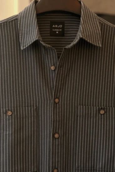 Charcoal Pinstripe Overshirt