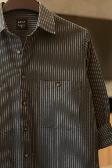 Charcoal Pinstripe Overshirt