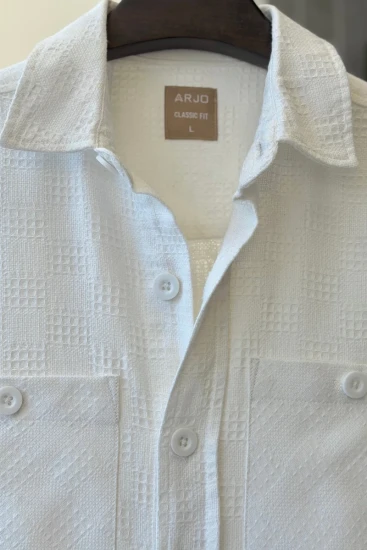 White Double Pocket Overshirt