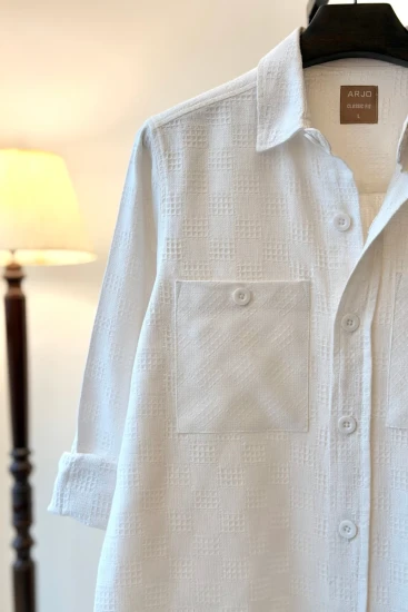 White Double Pocket Overshirt