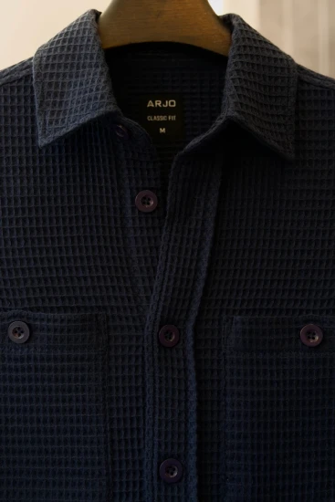 Navy Blue Double Pocket Overshirt