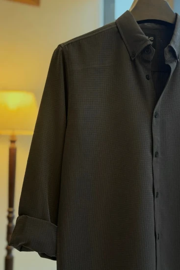 Jet Grey Classic Grid Shirt