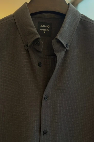 Jet Grey Classic Grid Shirt