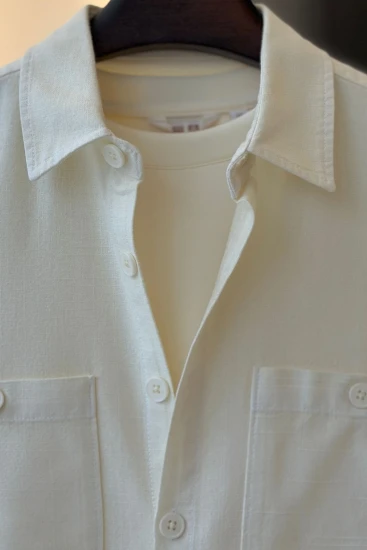 Light Ivory Double Pocket Over Shirt