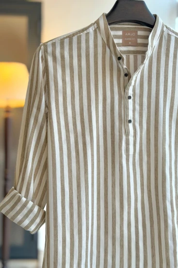 Sand Brown With Off-White Stripes