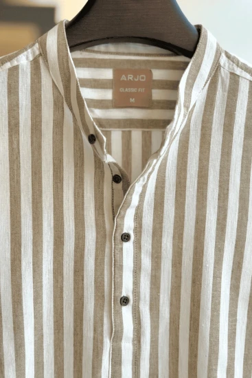 Sand Brown With Off-White Stripes